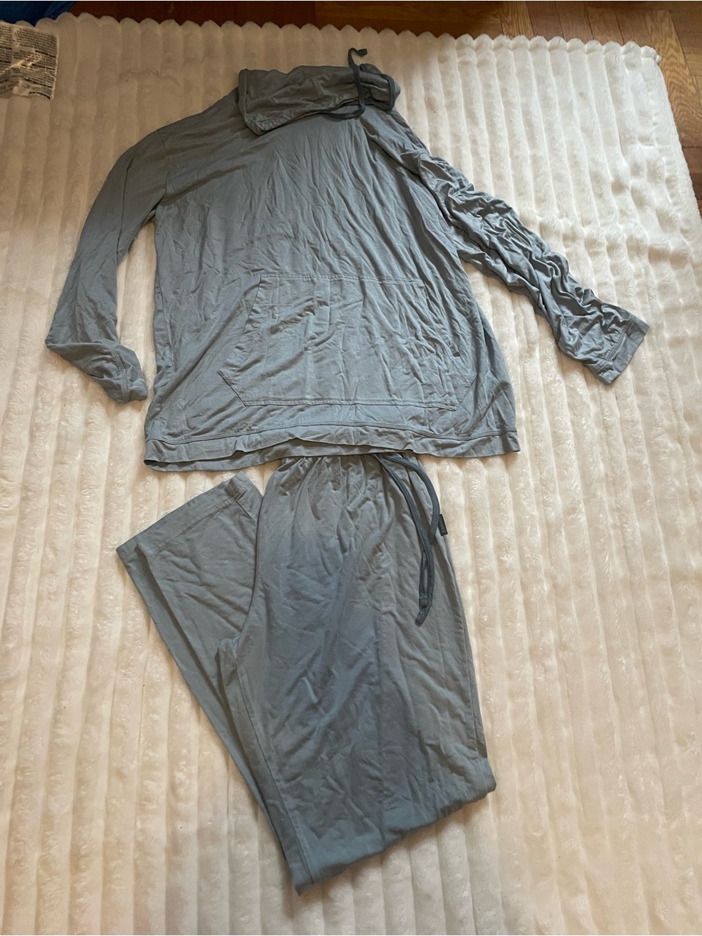 Women's Light Blue Hooded Lounge Set - Soft Sleep Pajamas - Picture 10 of 16